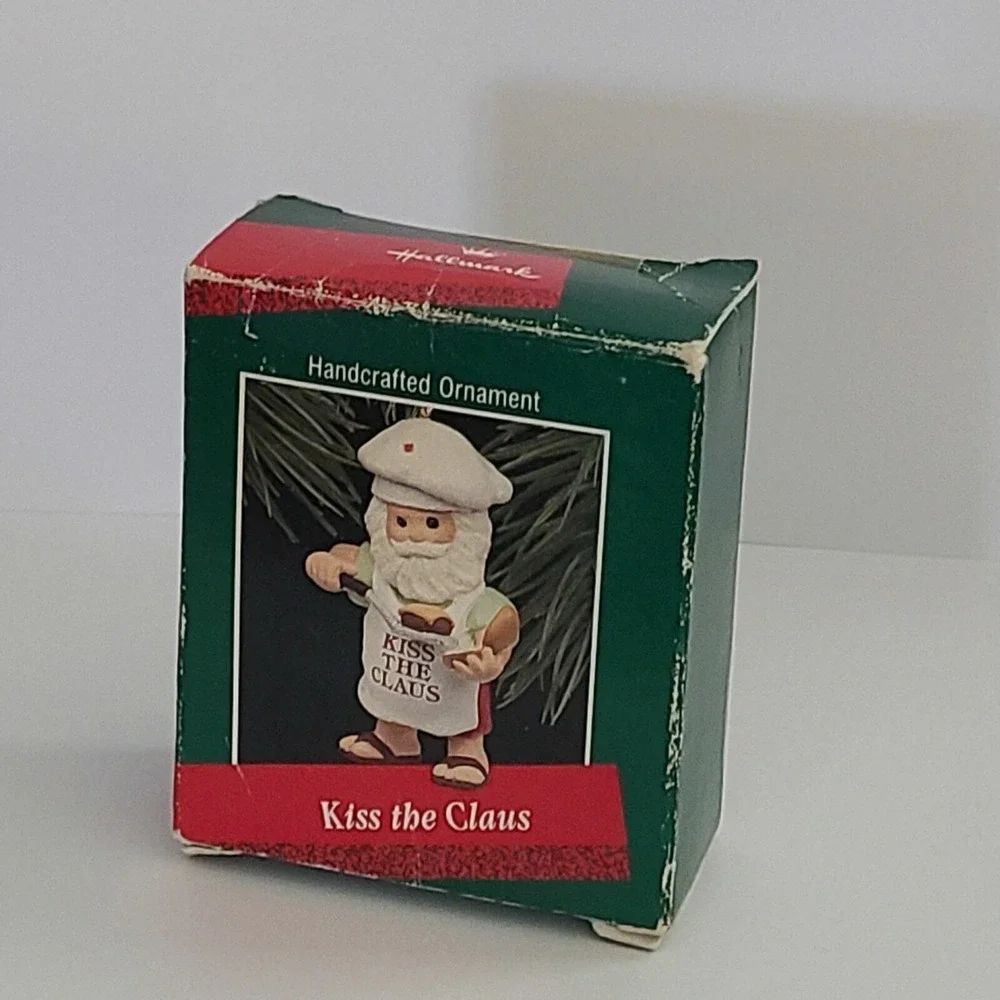 Hallmark 1988 Kiss The Claus Keepsake Christmas‎ Tree Ornament Barbeque santa